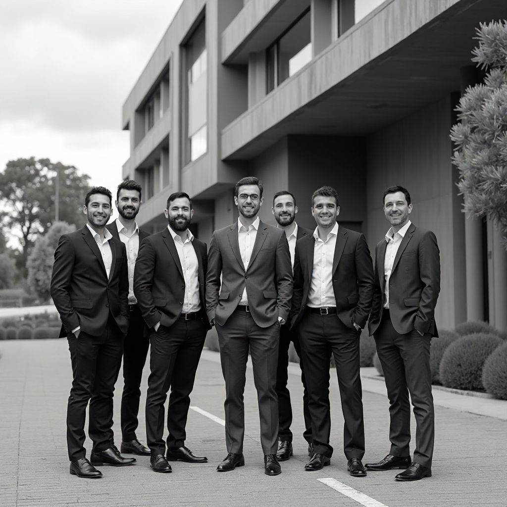 Equipo de AutoSelect frente a su oficina principal